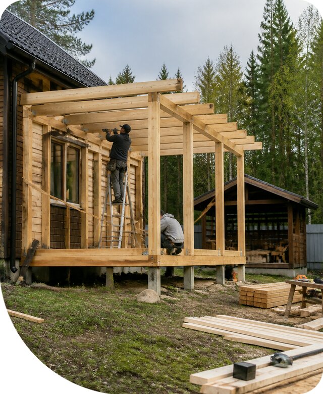 Строительство пристроек и построек на участке в Красноуфимске